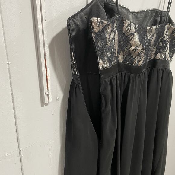 Vintage Y2K Cache Babydoll Mini Dress Size 4 Black Lace Bow HOCO Event Party - Picture 7 of 11